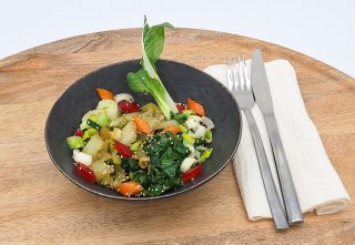 Pak Choi mit Lauch und Sojasauce