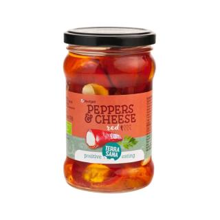 Rote Peperoni mit Käsefüllung