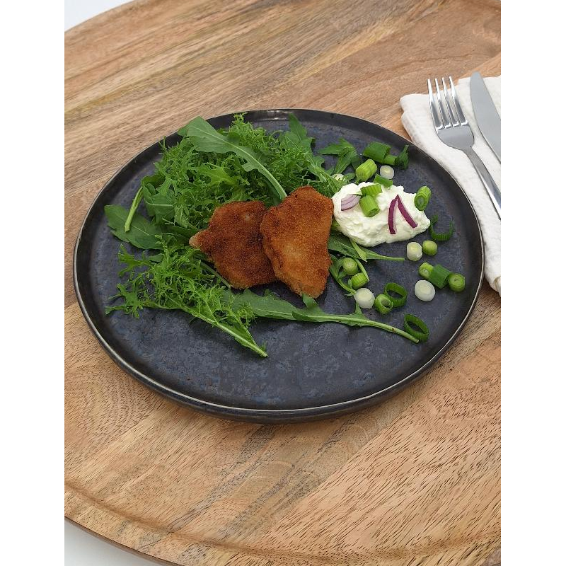 Knuspriger Kohlrabi mit Kräutersauce