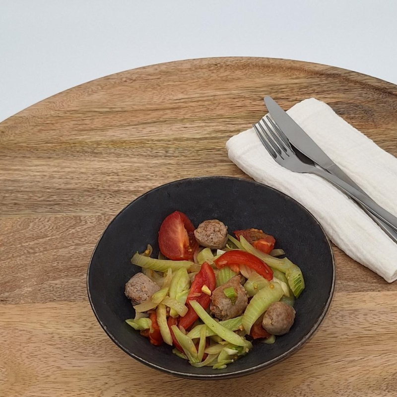 Fenchel mit Bratwurstbällchen