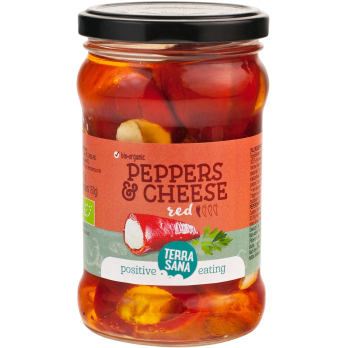 Rote Peperoni mit Käsefüllung